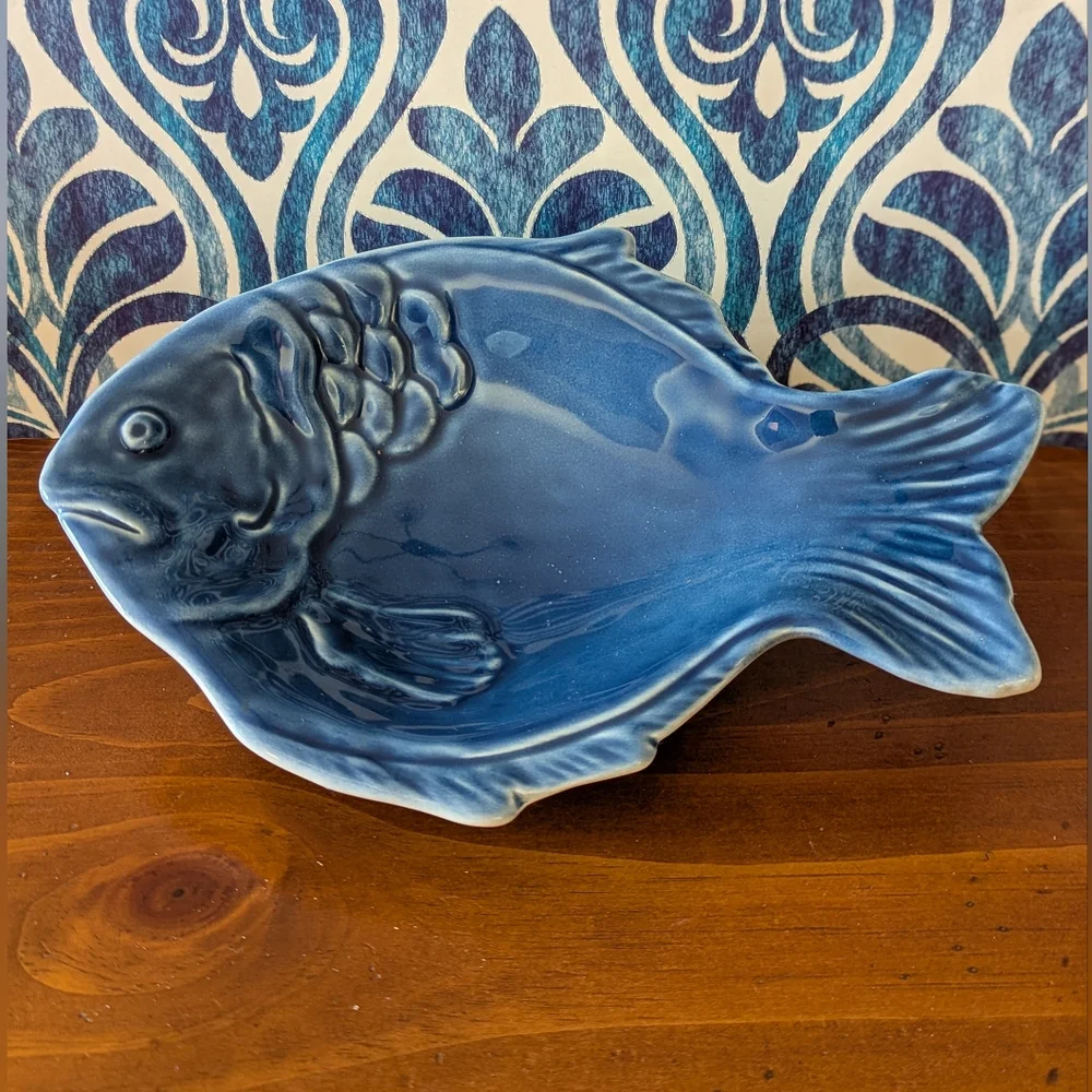 Williams Sonoma Italy Cobalt Blue Fish Dish